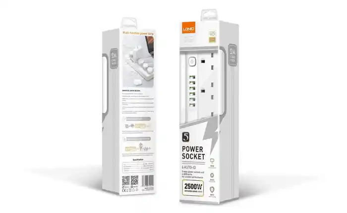 Ldnio Sk5691 Power Socket With 5 Ac Outlets And 6 USB Charging Ports